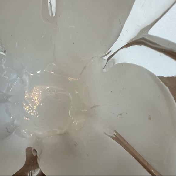 Murano Style White and Clear Tulip Vase Votive Candle Holder  Handmade in Italy - Picture 12 of 14